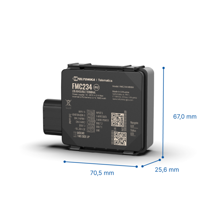 FMC234 - Wasserfester 4G LTE Cat 1 Tracker mit Hochleistungsakku